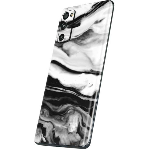 Black and White Marble Ink Galaxy S20 Fan Edition Skin